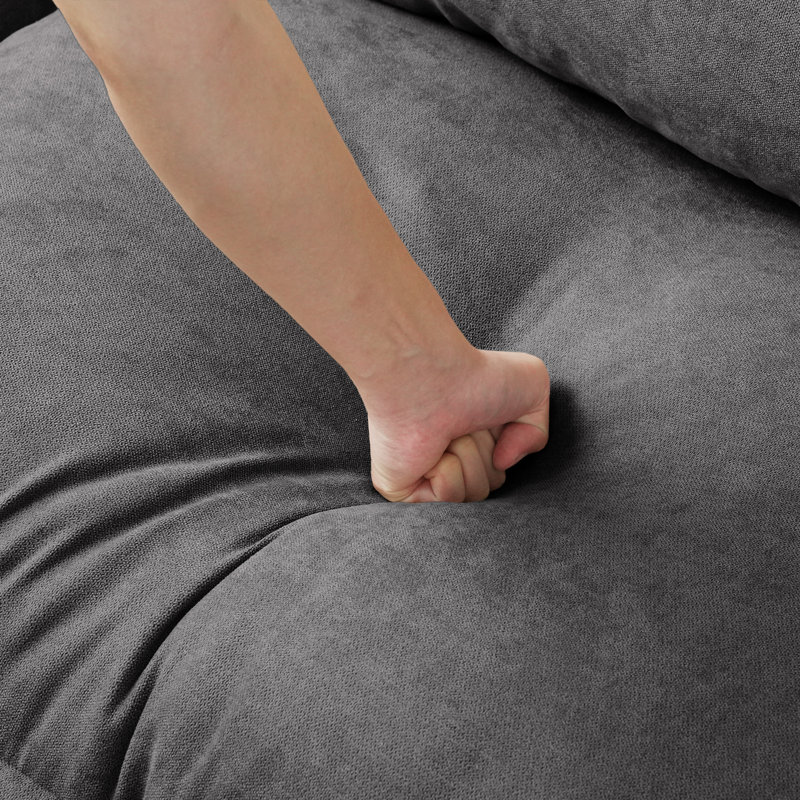 Chaise rembourrée en tissu de lin moderne à un bras, Gris