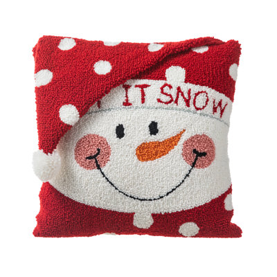 Snowman Christmas Polka Dots Throw Pillow