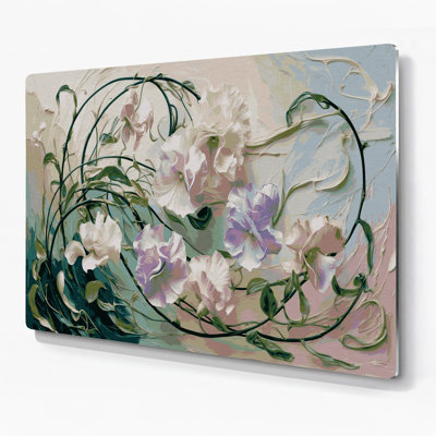 Art mural en métal Botanical Sweet Pea