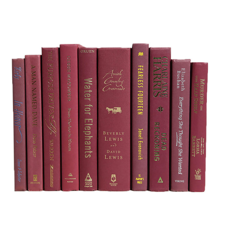 Livres décoratifs - Livres rosés - Livres roses au pied