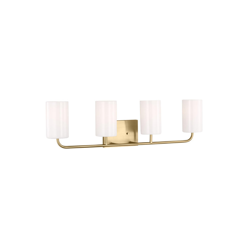 Éclairage pour meuble-lavabo 4 lumières Vincente, Bronze satiné, Oui