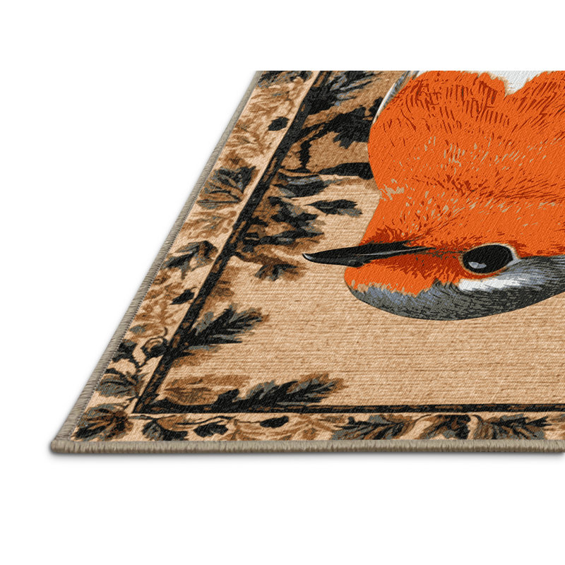  Tapis lavable European Robin Birds, Carré 3 pi