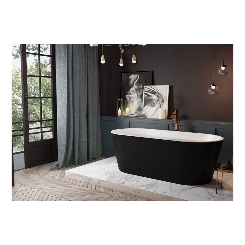Acrylic Freestanding Soaking Bathtub-60‘’-black