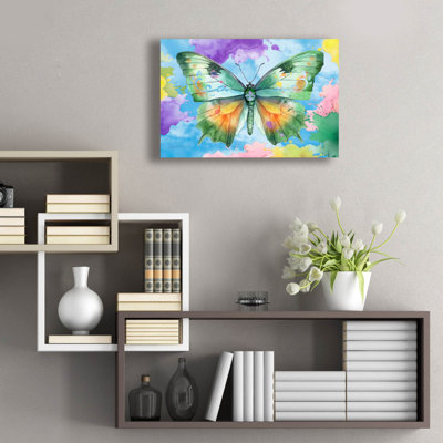 «Abstract Butterfly D» par Jean Plout, art mural en verre acrylique, 24 po x 16 po