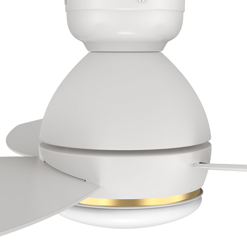 Ventilateur de plafond encastré intelligent avec télécommande et ensemble d'éclairage inclus, Blanc, 48