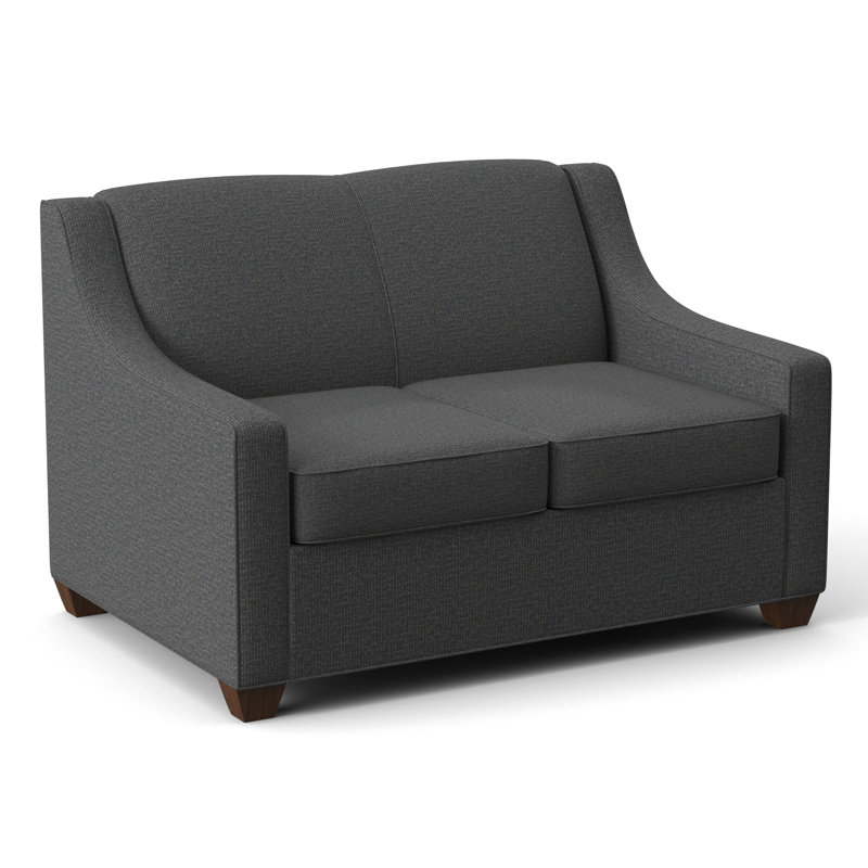 Phillips 52" Square Arm Loveseat with Reversible Cushions, Connelly Crow, Montana Walnut