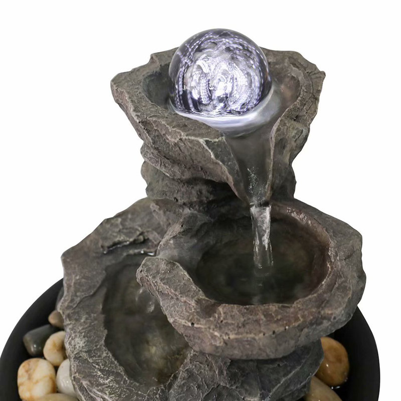 Fontaine de table rocheuse en résine Vahe