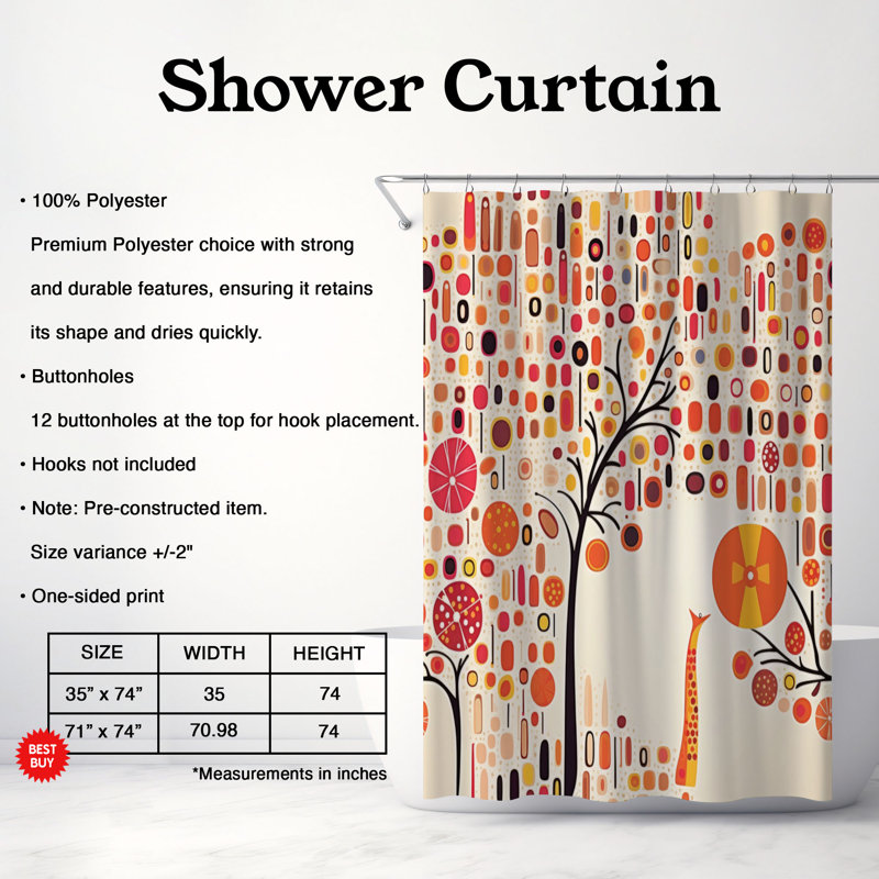 Ethnic Folk Patterns - Premium Shower Curtain, 74"H x 71"W