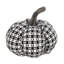 Ensemble de 2 décorations de citrouilles en tissu écossais noir et blanc de 7 x 7 x 6,7 po pour les fêtes d'Halloween