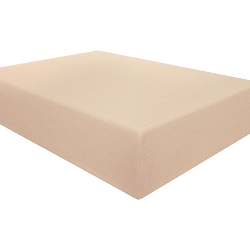 Janoshan Premium Egyptian Cotton Fitted Sheet, Beige, Single (3')