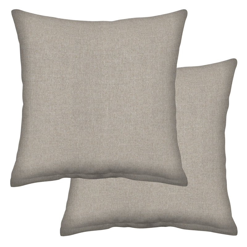 Square Toss Pillow Outdoor Reversible Throw Pillow, 17"W x 17"L, Vista Beige