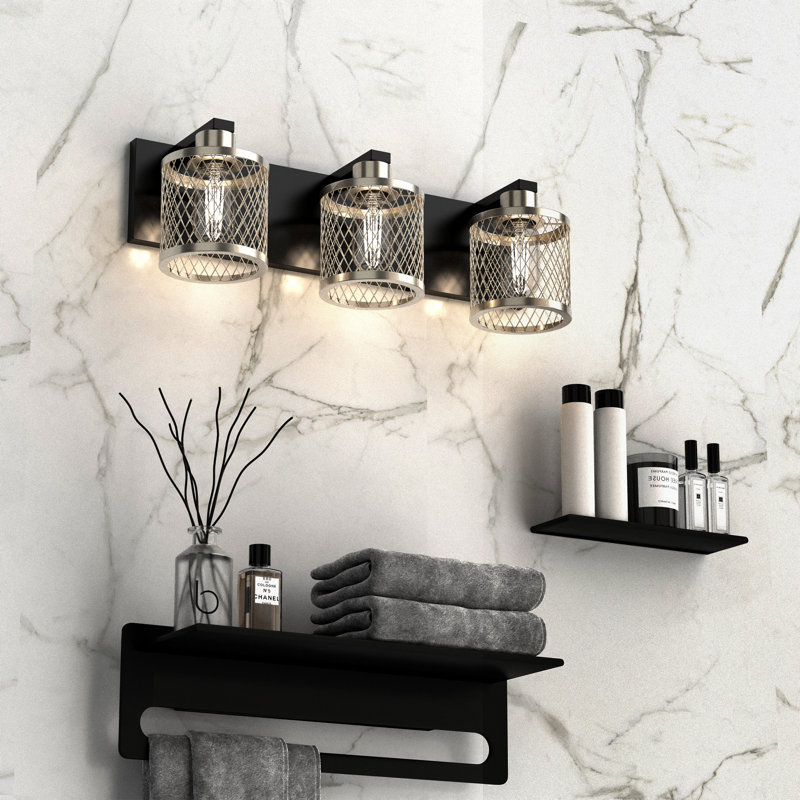 Koch Dimmable Vanity Light Over Mirror, Sand Nickel