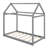 Twin Size Gray Wooden House Bed-2119543380