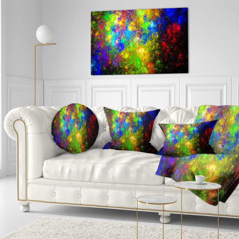 Distant Galaxies - Coussin imprimé abstrait, 16 po x 16 po, Carré