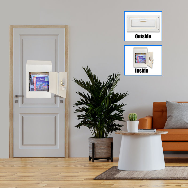 White Heavy Duty Lockable Steel Door Drop Box