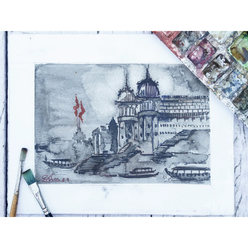 Kashi Ghat | Aquarelle de Shiva Pandey