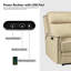Fauteuil inclinable électrique en cuir véritable avec garniture cloutée et port USB intégré-86661606