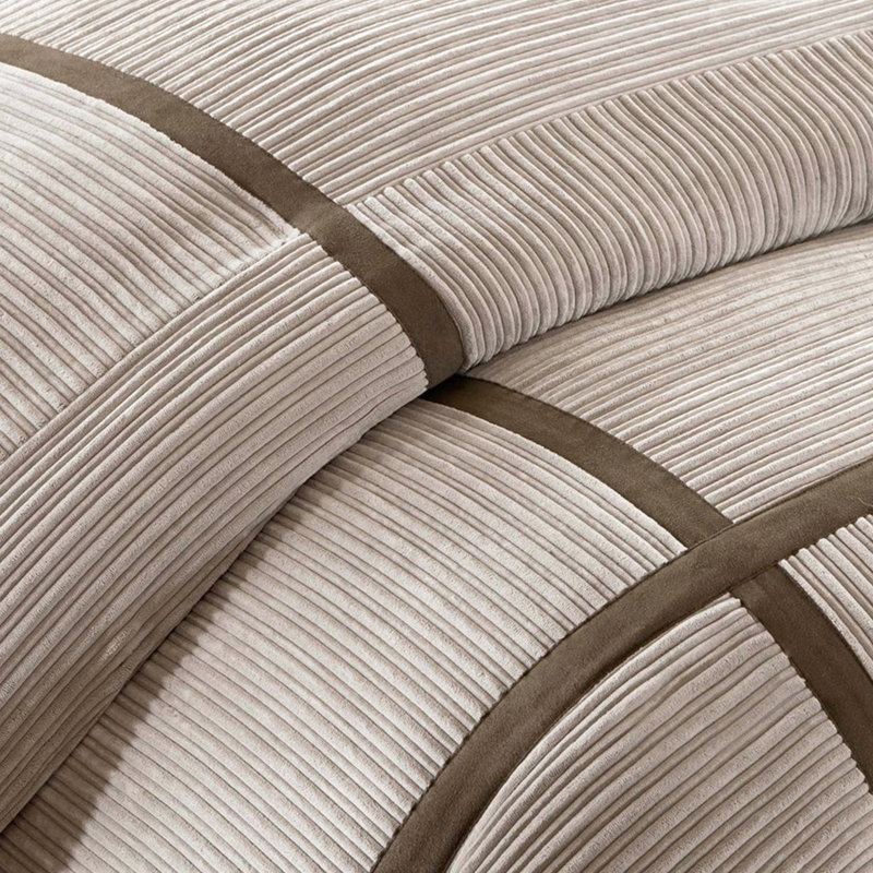 Édredon en velours côtelé très grand Taupe - literie douce et invitante élégante