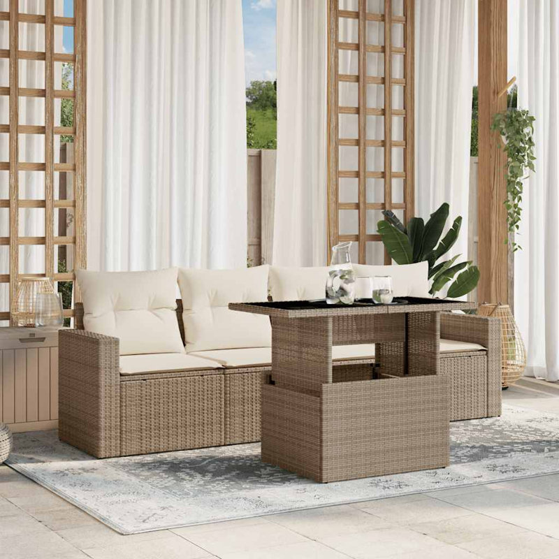 Ensemble de canapé de jardin Vidaxl beige