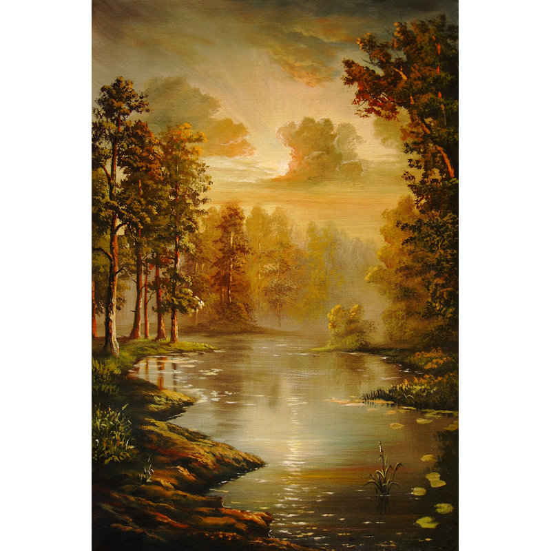 Pines At Water - Wrapped Canvas Print, 76cm H x 51cm W