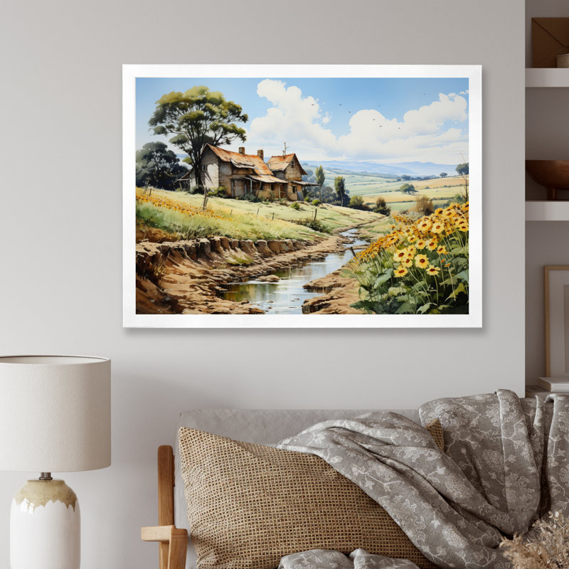 «Vietnam Rustic Countryside Charm» sur impression sur toile, Cadre photo blanc, H 30 po x l 40 po x P 1,5 po