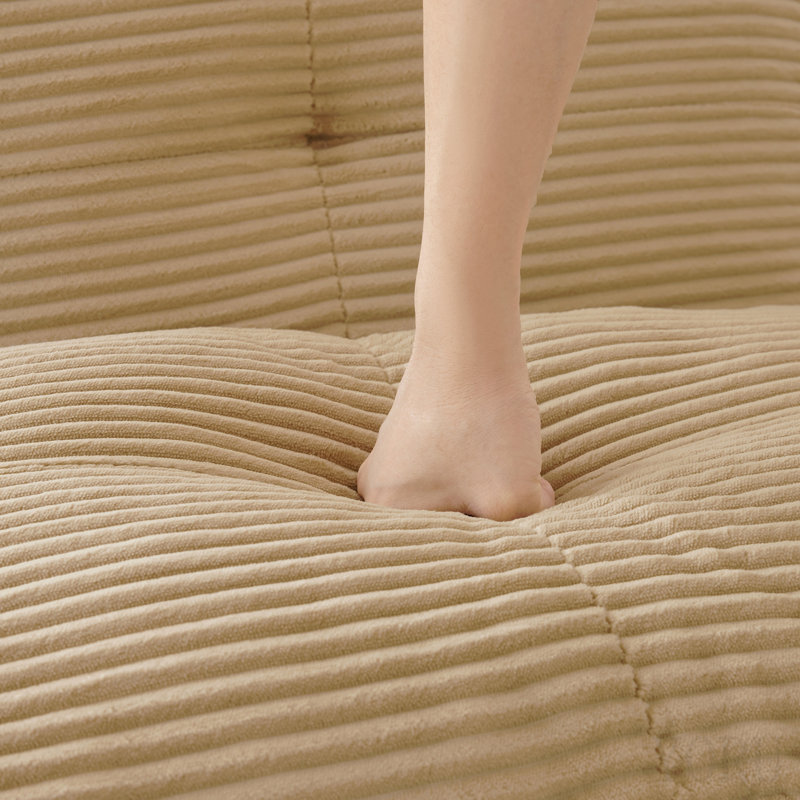 Repose-pieds Velours côtelé, Chameau