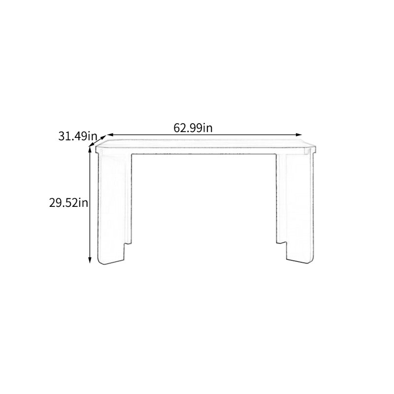 Ash Solid Wood Dining Table, 31.49" W x 62.99" L