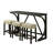 Dining Room 4Pc Set Functional Unique Dining Table W USB 3X Stools Tufted Seats Kitchen