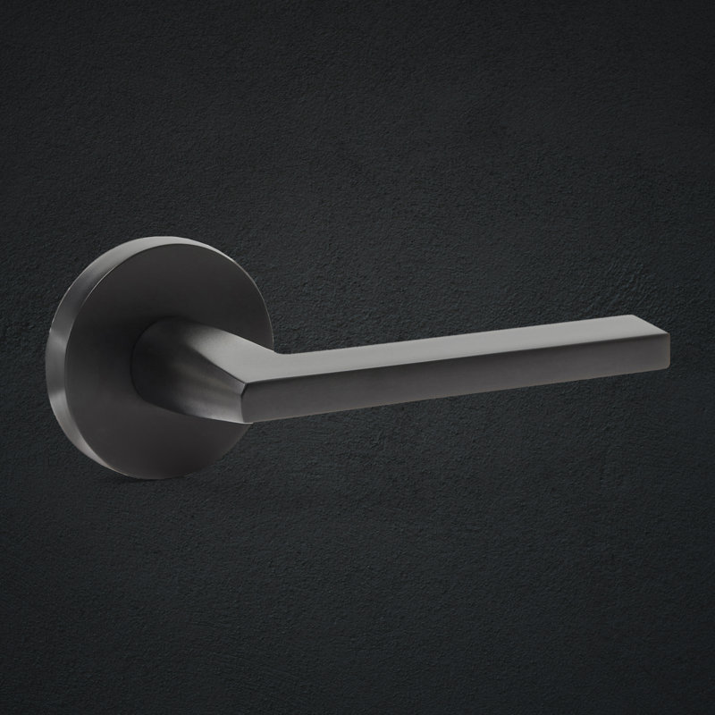 Poignée de porte levier en métal noir mat Toronto, Factice simple