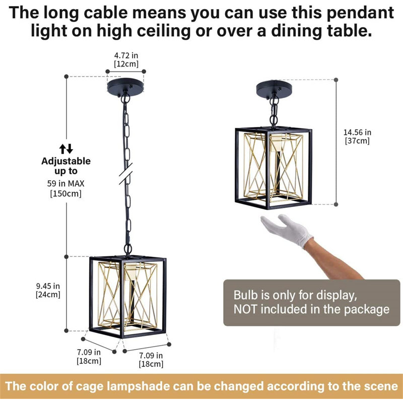 Allisan 1 - Light Black/Gold Kitchen Island Pendant