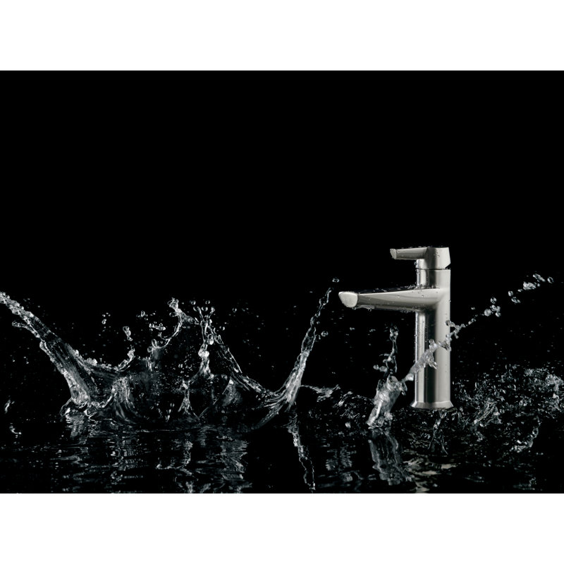 Galeon Single Hole Bathroom Faucet with Drain Assembly, Brushed Nickel