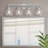 4 Light Polished Chrome Large Vanity Sconce With Mouth Blown Clear Glass-20810484-20810485