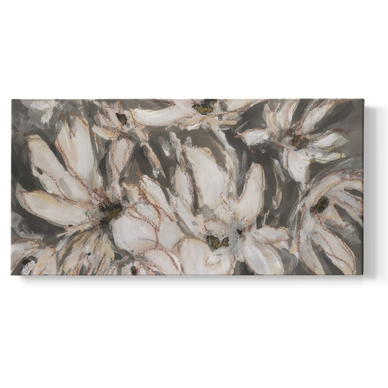 Magnolia embelli I - Toile tendue avec châssis tendue - Prêt à accrocher, H 21 po x l 41 po