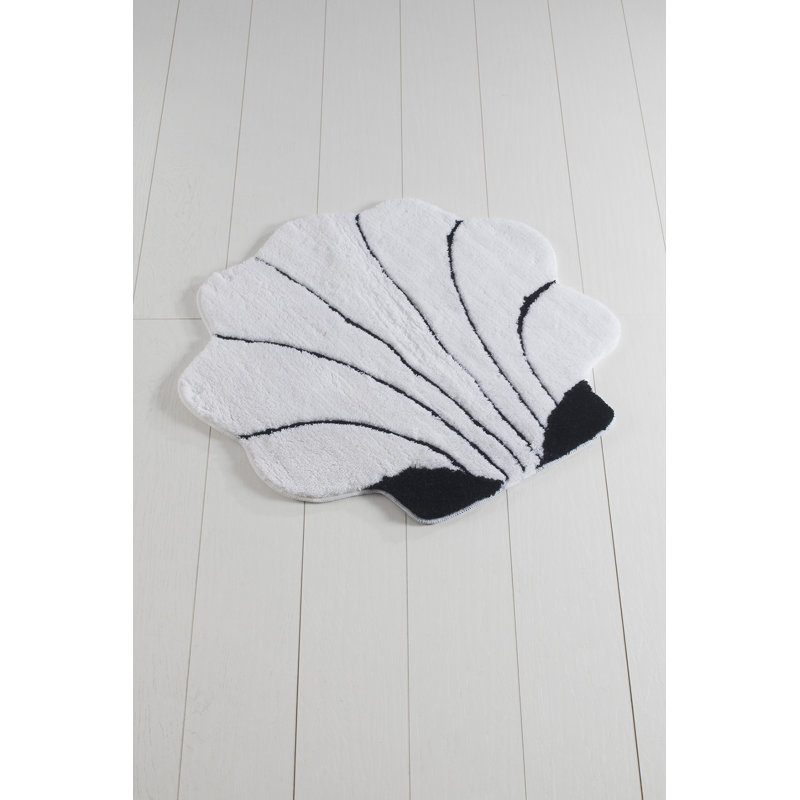 Acrylic Bath Mat, White/Black