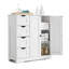 Armoire de salle de bain en bois avec 4 tiroirs et tablette réglable