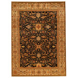 Hand Knotted Wool Oriental Area Rug in Blue And Cream