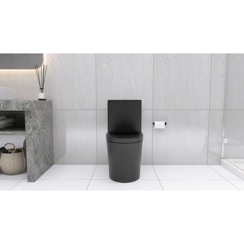 Dual Flush Matte Black Toilet, 1.1/1.6 , Easy Porcelain Surface Modern Flush, Construction For Long-Term Use, Matte Black