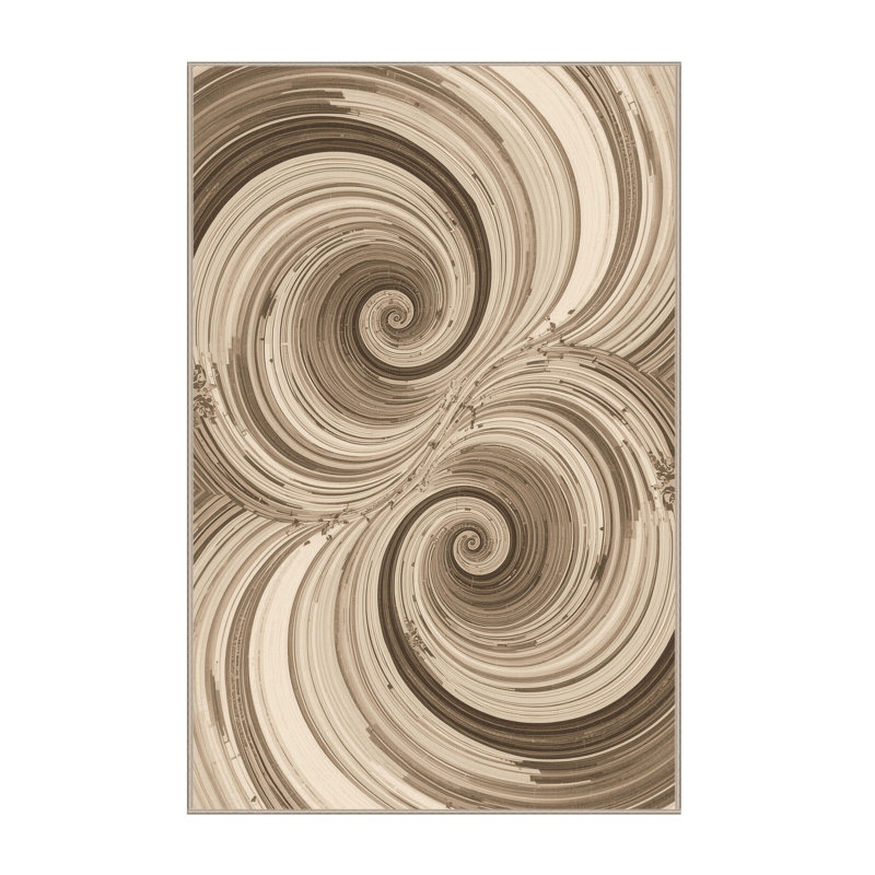 Tapis damassé classique beige lavable à la machine Pahola, 7 x 9