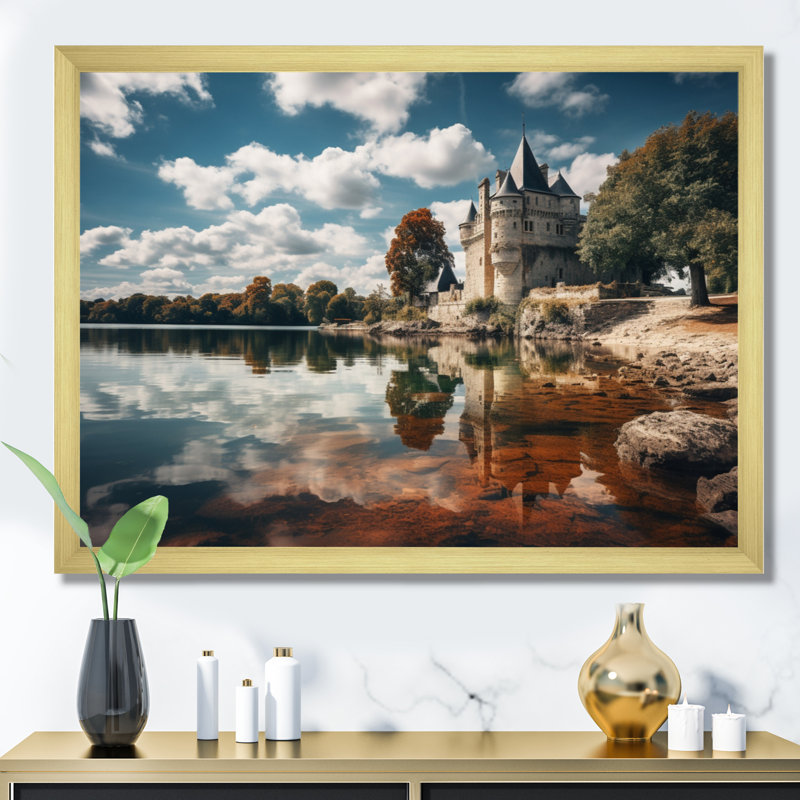Markwich France, beau château - impression, H 24 po x l 32 po x P 1 po, Cadre doré simple