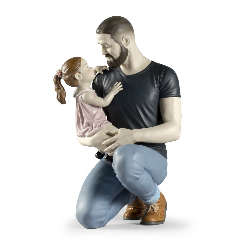 In Daddy's Arms Figurine, Black/Blue/Pink
