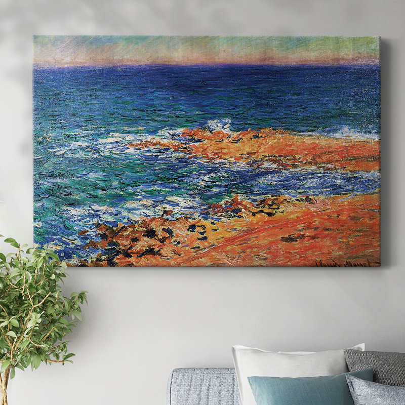 La mer «Big Blue» à Antibes, 1888, toile tendue avec châssis, H 18 po x l 27 po