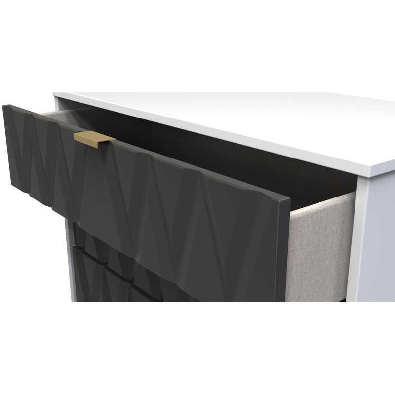 Baturhan 77cm W 4 - Drawer Chest of Drawers, Graphite/White