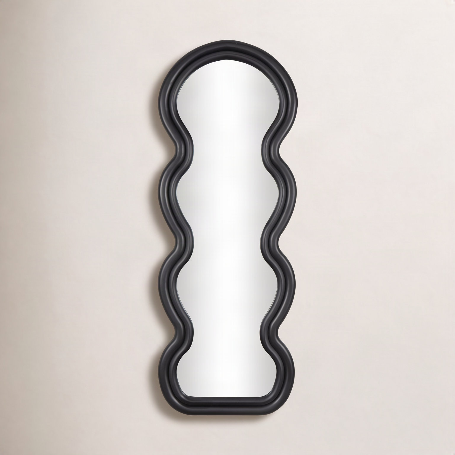 Grifton Wavy Wall Mirror, Black