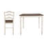 5 pièces avec table à hauteur de comptoir en chêne et 4 chaises à dossier, tons blancs, sièges confortables pour les soupers en famille, 5 finitions carrées, décorations, sièges dans les petites cuisines