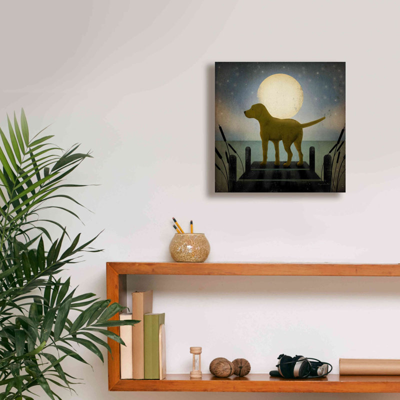 «Moonrise Yellow Dog» par Ryan Fowler, estampe numérique sur toile, H 12 po x l 12 po x P 0,75 po