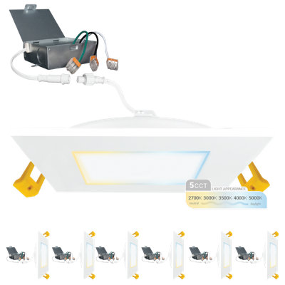6" Ultra Slim Selectable CCT Remodel IC LED Canless Recessed Lighting Kit