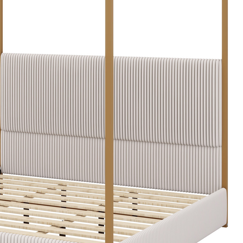 Lit à baldaquin Modern Luxury, Beige/or