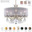 Vesca 5 Light 24in x 20in Chandelier with Gold Drum Shade in White with Clear Radiance Crystal-68915105-68915118-68915124