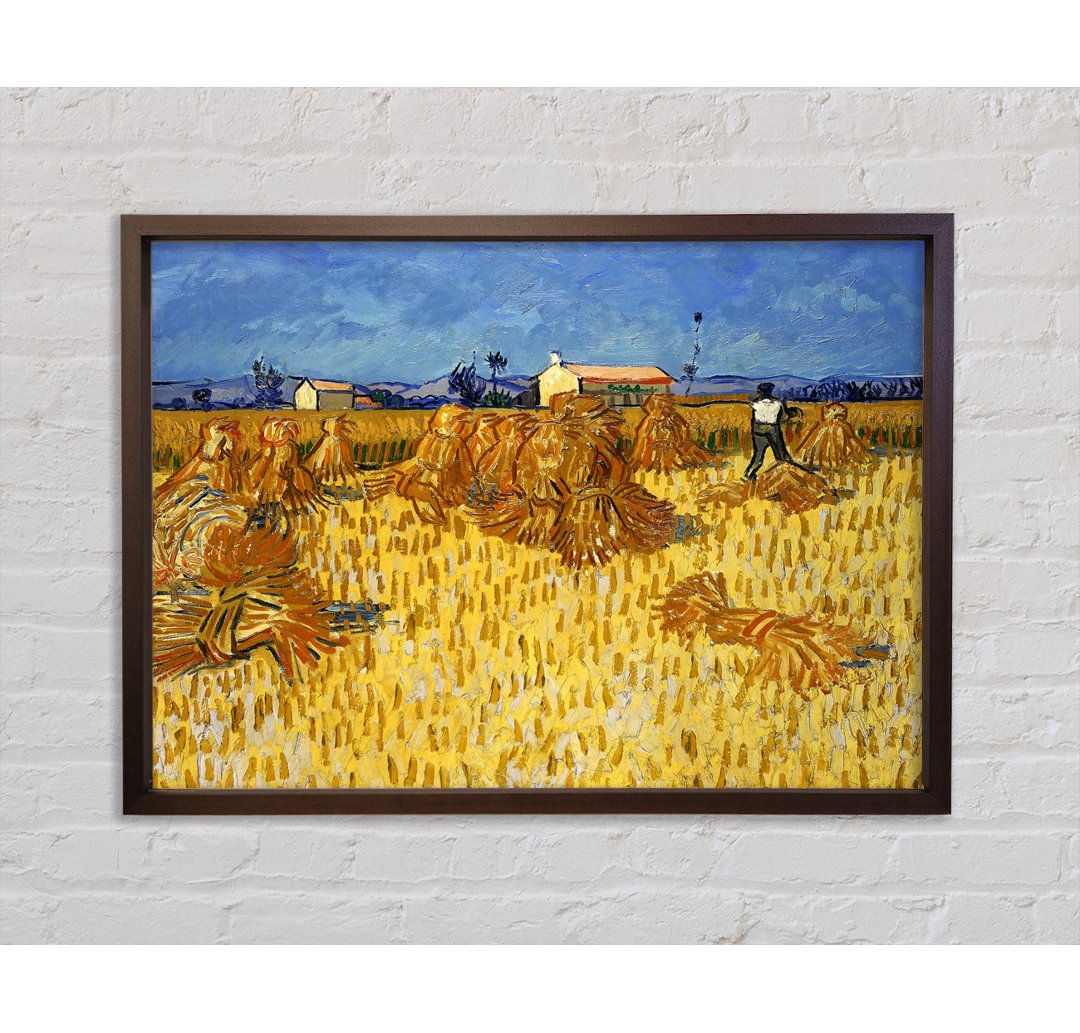 Gerahmtes Leinwandbild Corn Harvest in Provence von Vincent Van Gogh