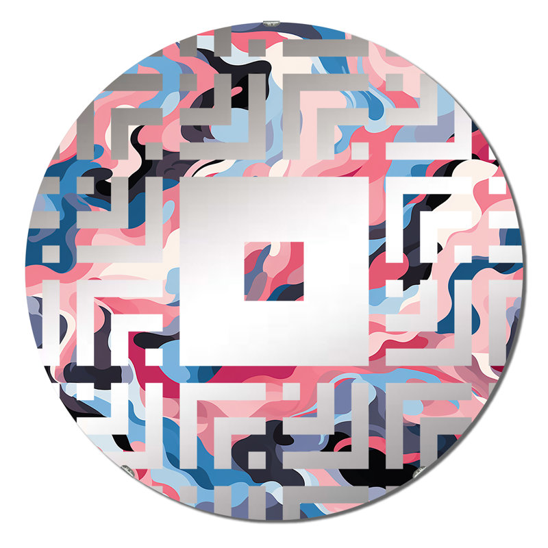 Miroir mural tendance rose Camo, 23,6 po x 23,6 po